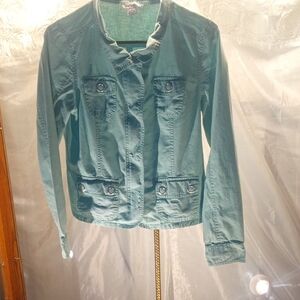 Liz Claiborne Light Green  Button-Front Jacket